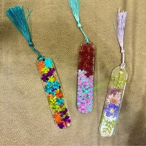 Colorful Resin Bookmarks with Tassels